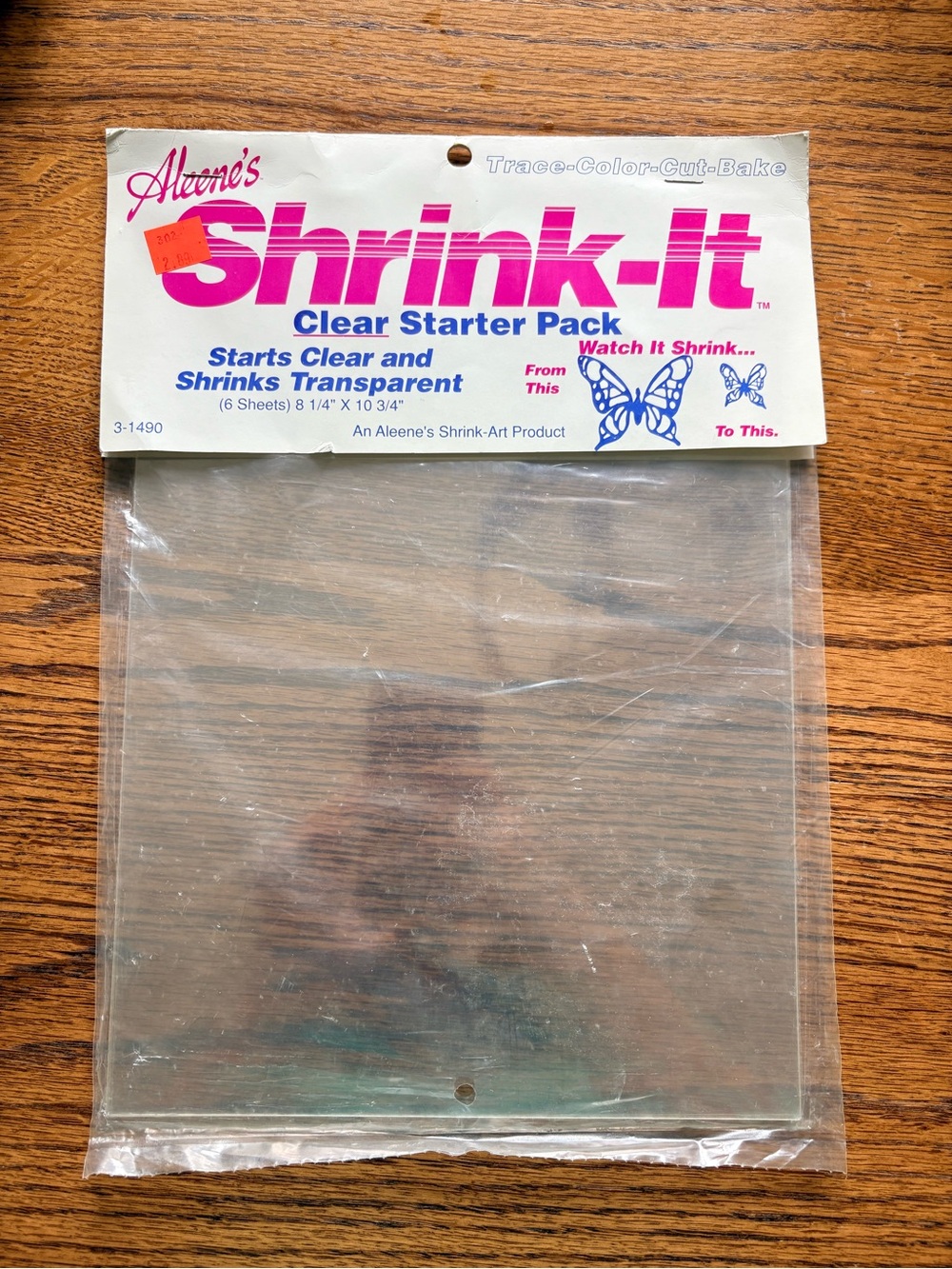 VTG but NEW Aleene’s Shrink-It Clear Starter Pack -6 sheets Transparent Shrink